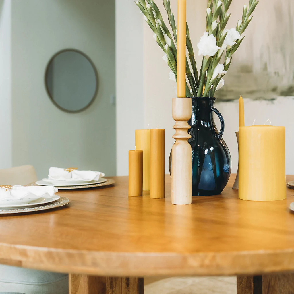 2" Diameter Beeswax Candlesticks - Image 4