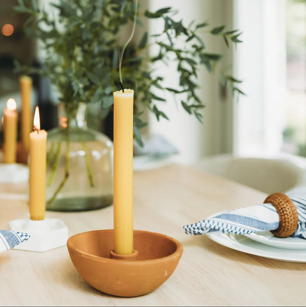 1 x 9 Beeswax Candlesticks - Image 4